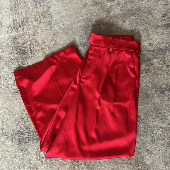 A NEW DAY bold red satin pleated gauchos. - Picture 6 of 6